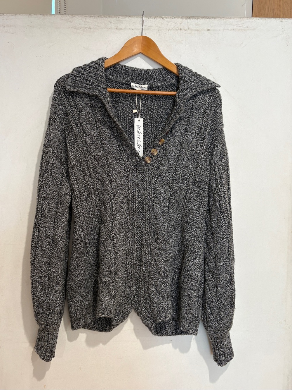 $249 NWT For Love And Lemons “Nathalie” Knit Romper in Charcoal Sz Small